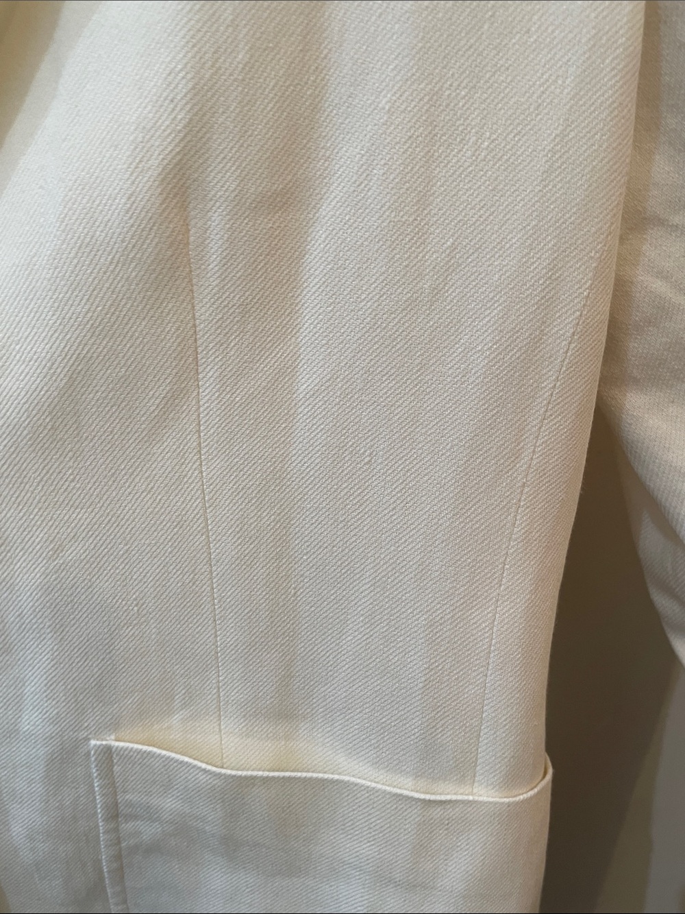 Zara Cream Linen-Blend Blazer with Gold Buttons - Picture 11 of 12